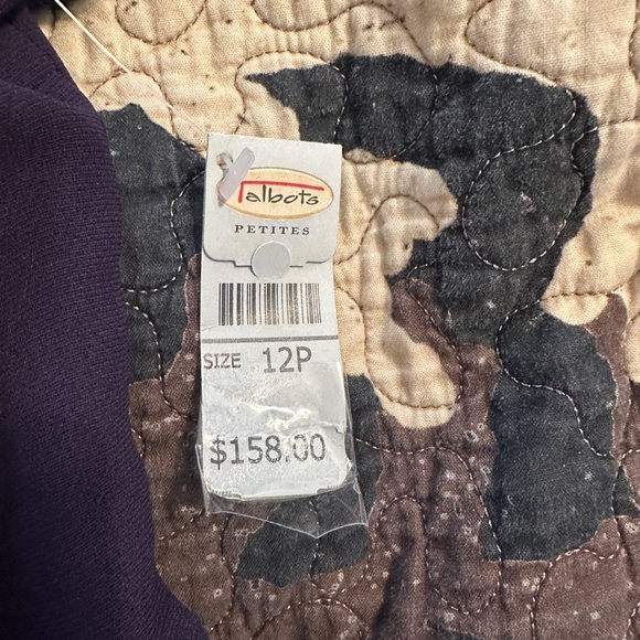 NWT Talbots size 12P, women’s polyester shift dress midi, purple in color. - Picture 4 of 5